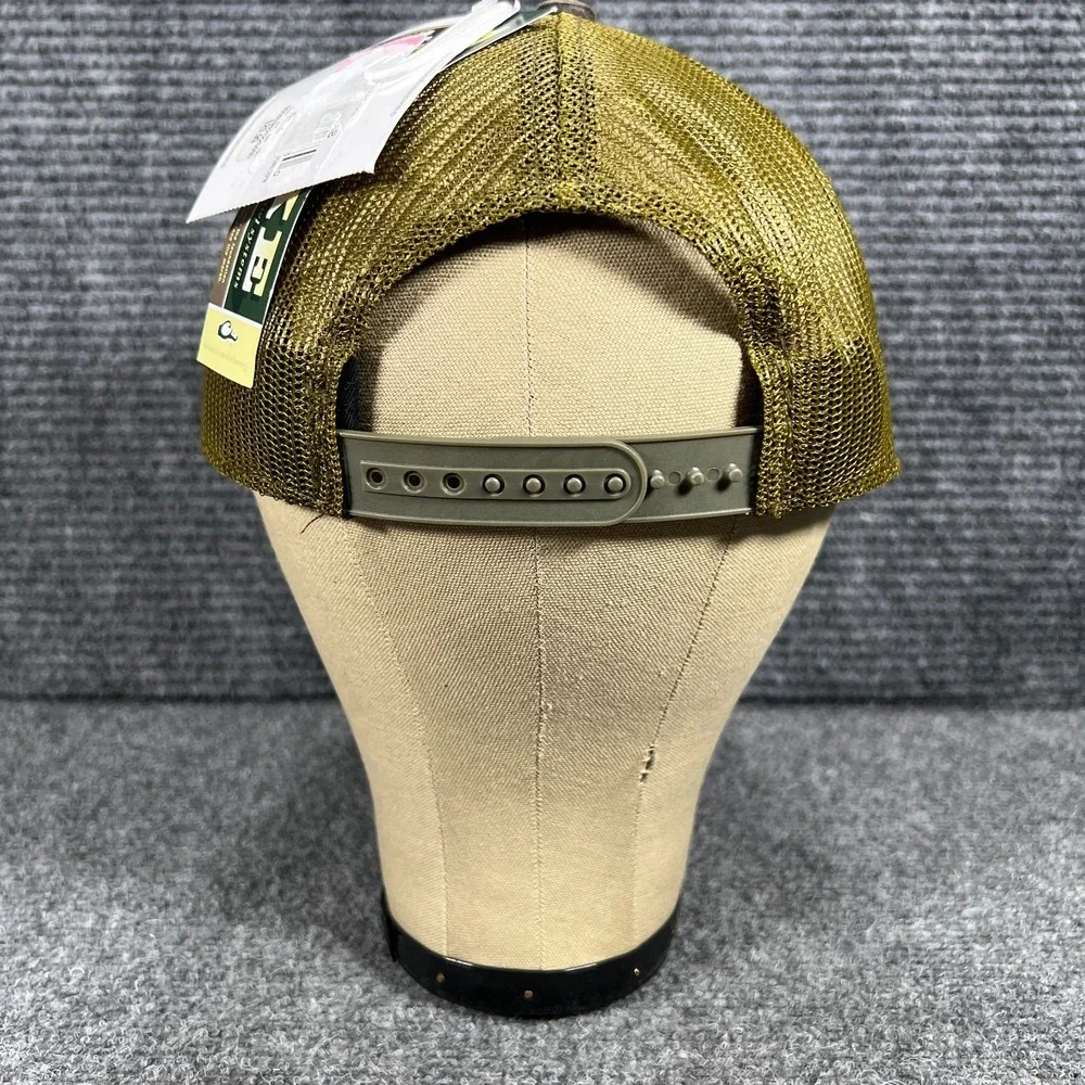 Drake Hat Cap Mens OSFA Snap Back Mesh Trucker Brown Green Outdoor Duck New‎
